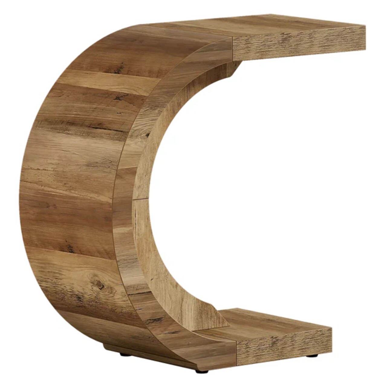 C Shaped End Table Sofa Side Table Narrow Wood Laptop Snack Table